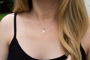 14-Karat White Gold OM Necklace