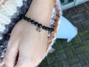 Lotus Bracelet- Black Onyx