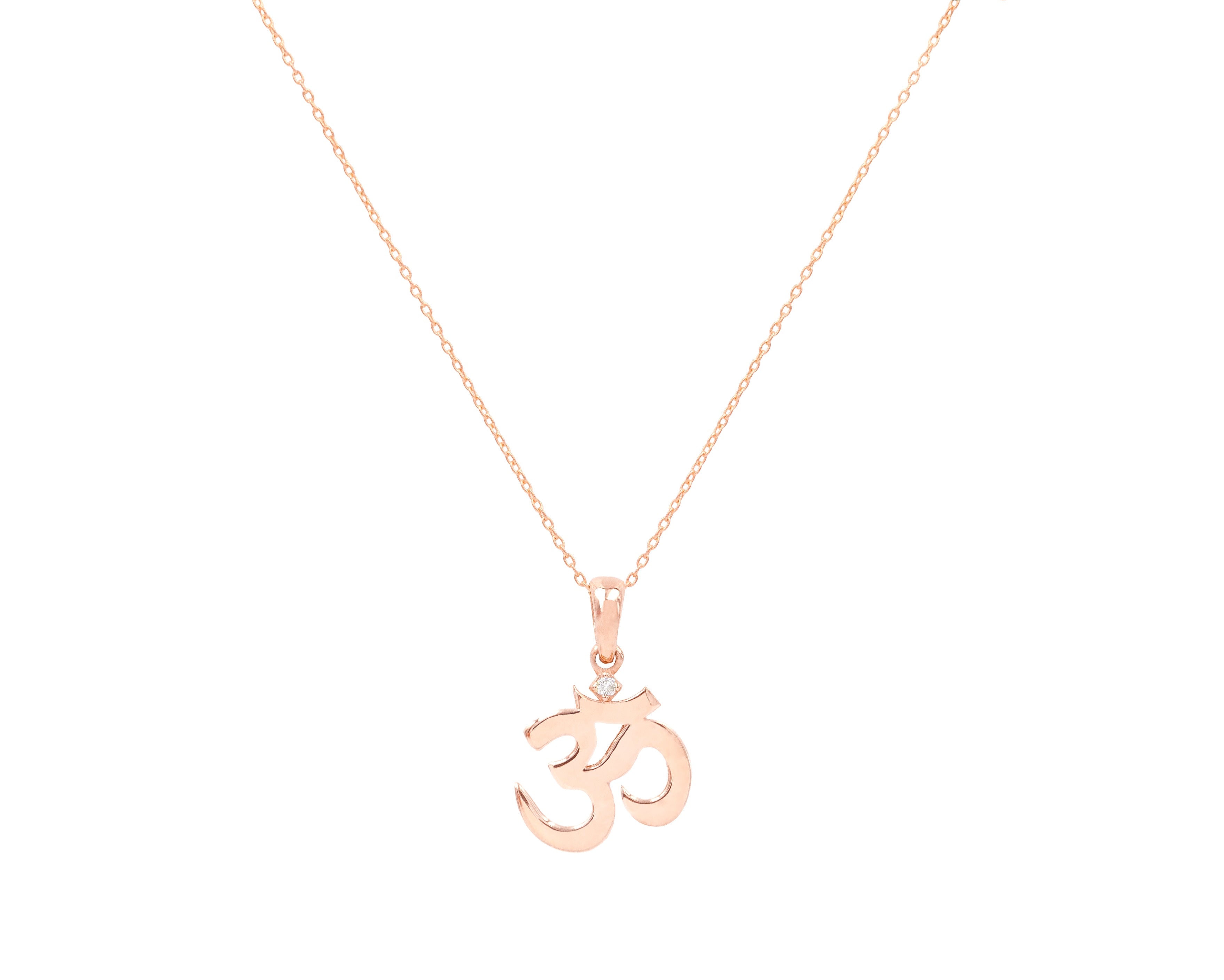 14-Karat Rose Gold OM Necklace