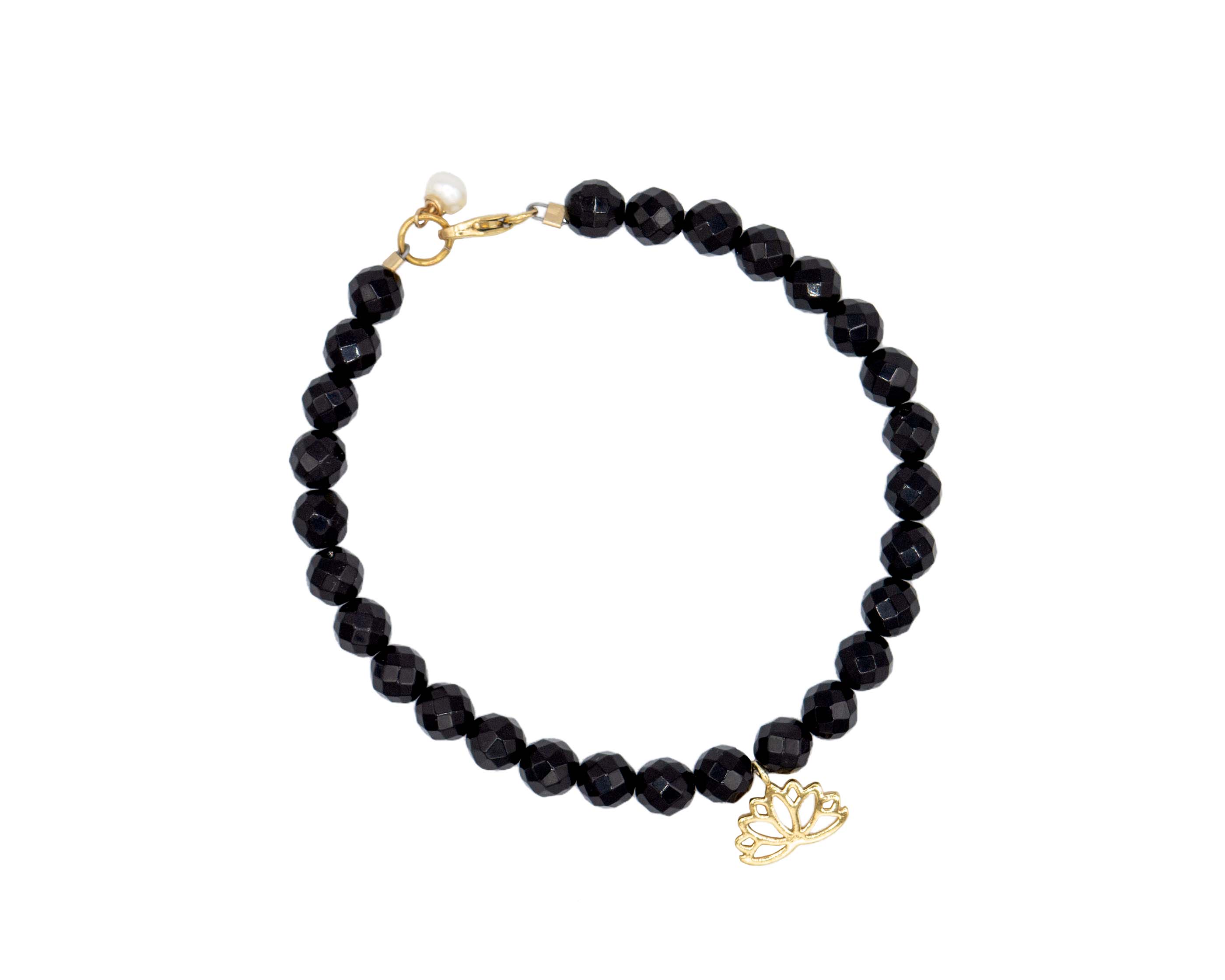 Lotus Bracelet- Black Onyx