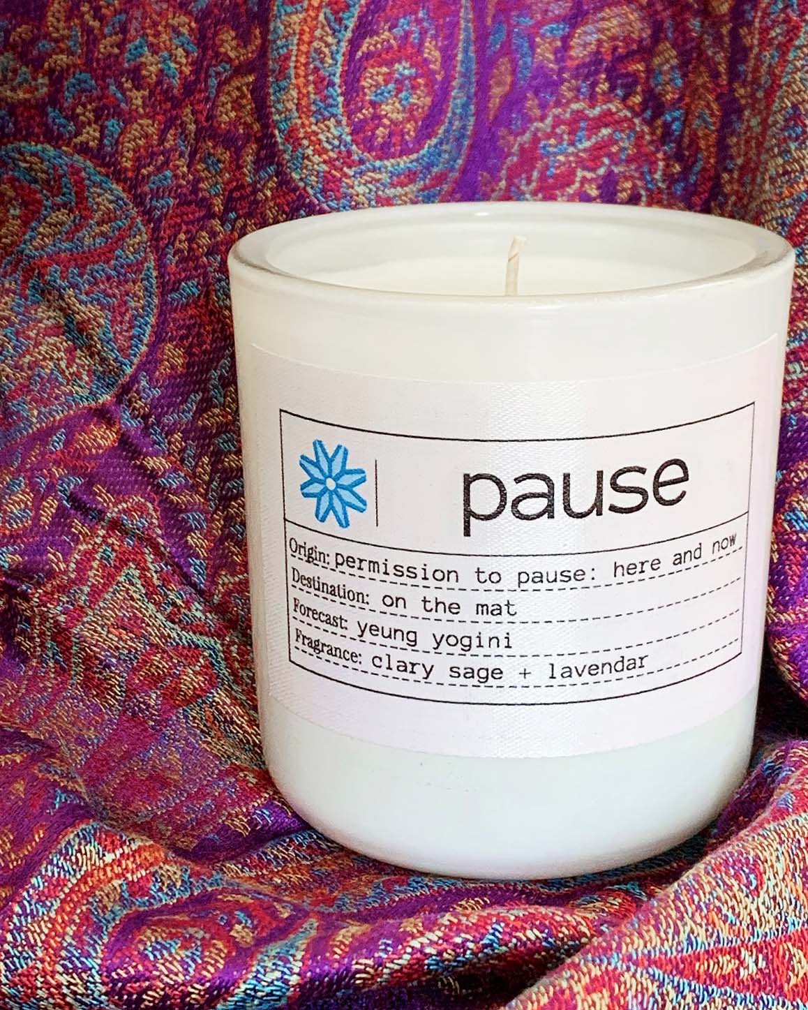 Yeung Yogini x Flores Lane pause Candle- White